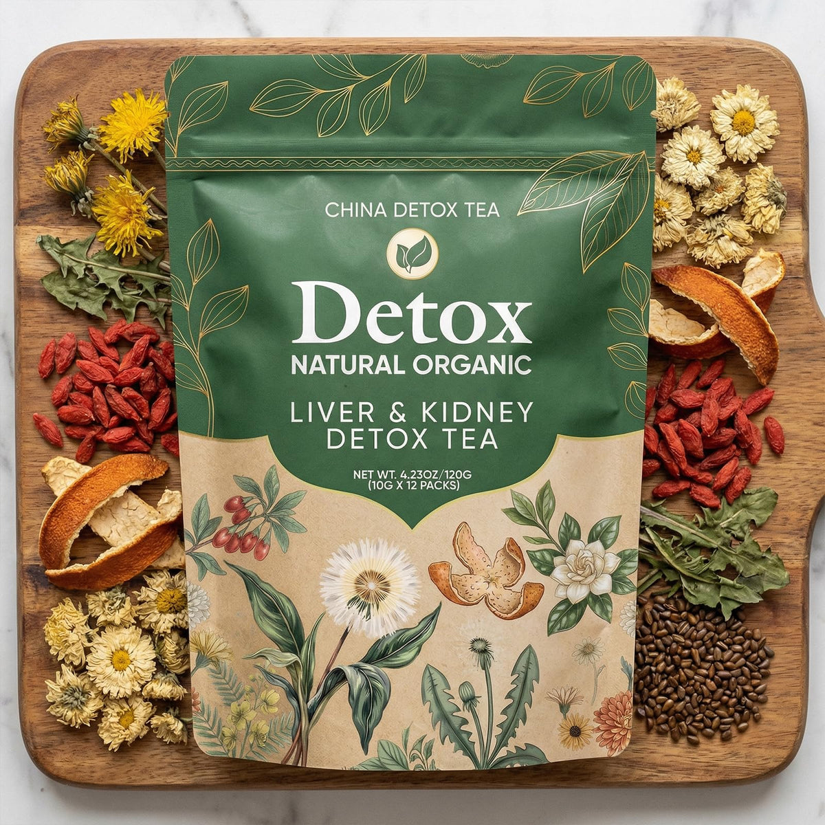 CHINA DETOX TEA – Liver & Kidney Detox Tea, Natural Herbal Blend (12 Servings)