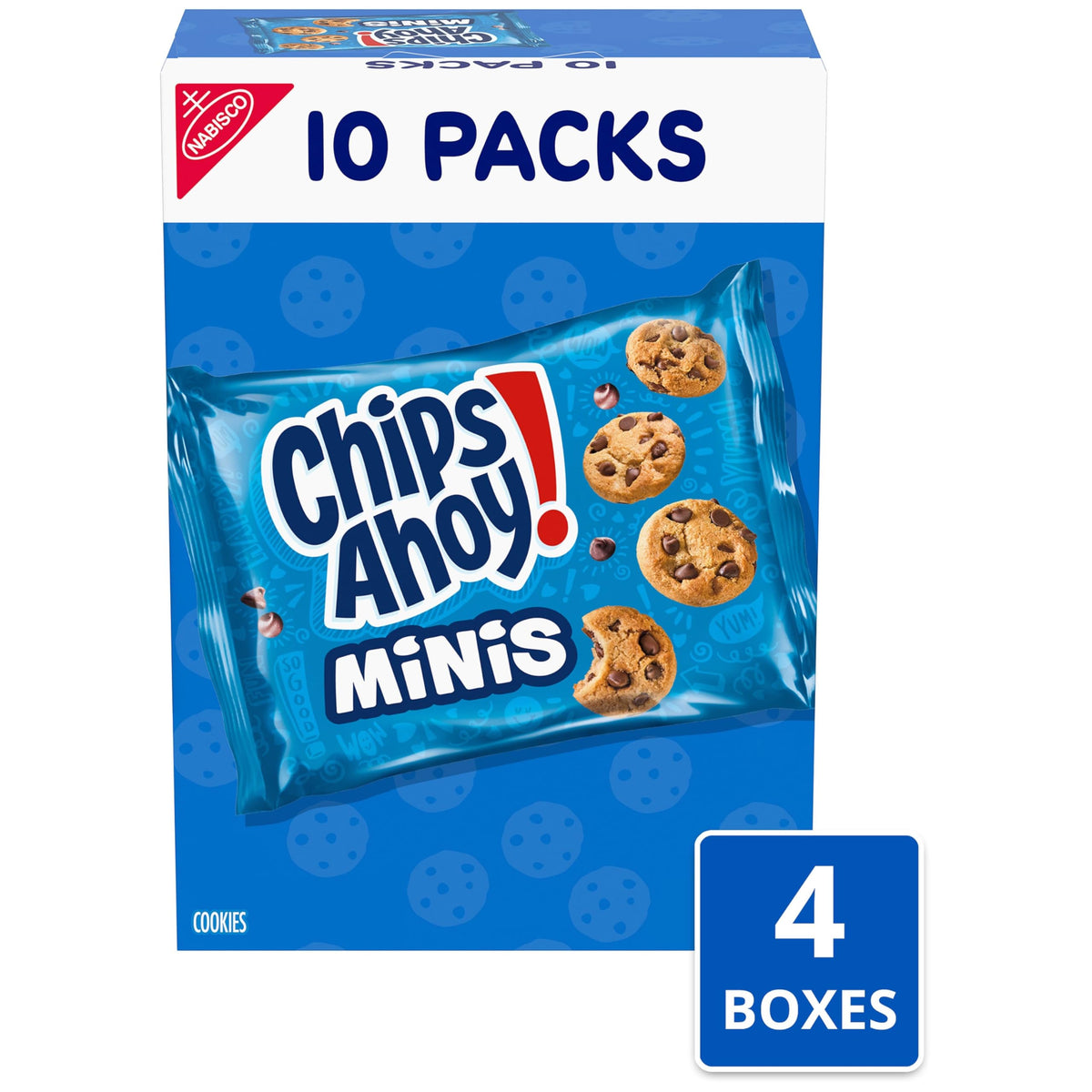 CHIPS AHOY! Mini Original Chocolate Chip Cookies – 40 Snack Packs (4 Boxes)