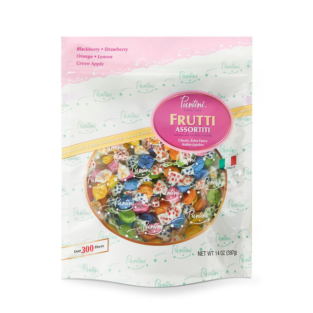 Chipurnoi Puntini Fruit Assortment — Italian Gourmet Chewy Jujubes, Vegan, Gluten Free, 14 oz