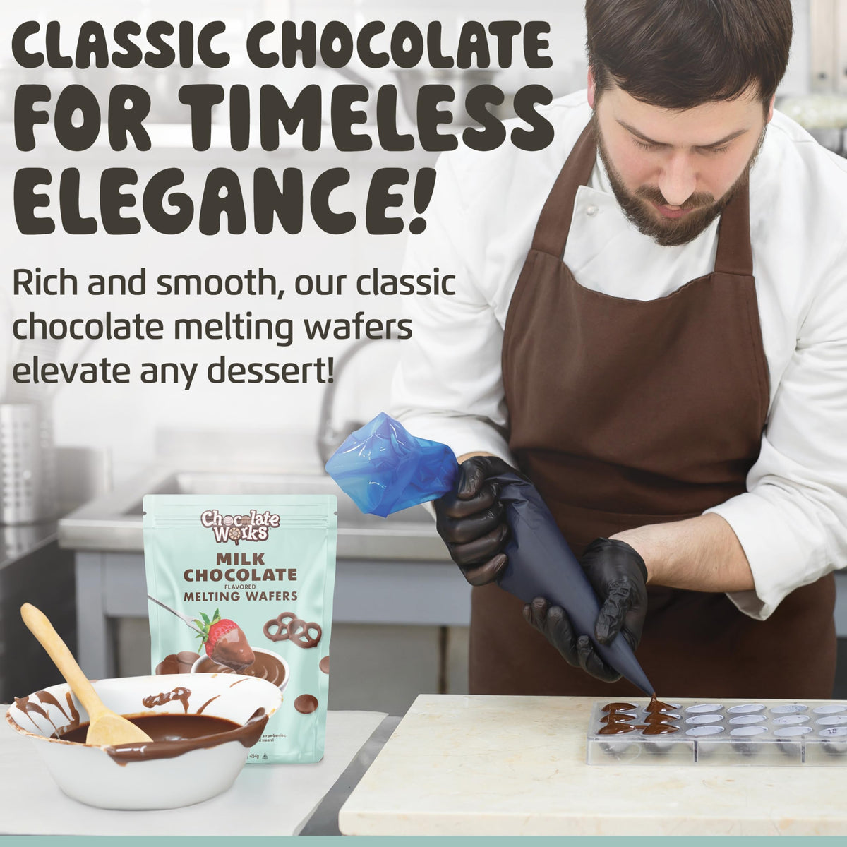 Chocolate Works Milk Melting Chocolate Discs — 1lb x5 Bulk Pack