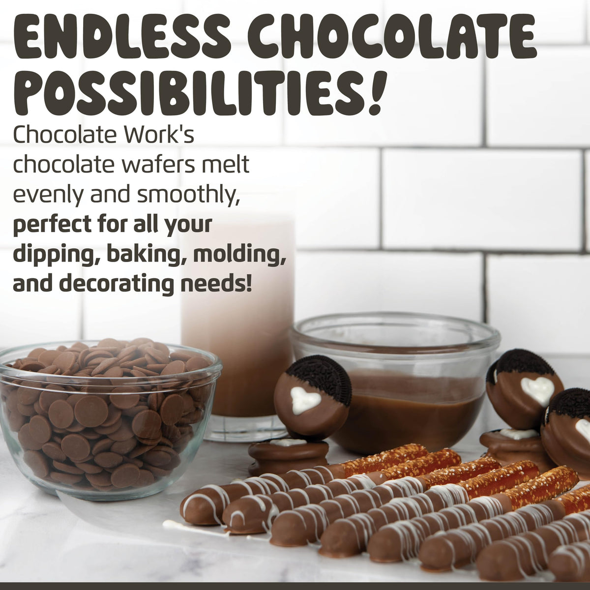 Chocolate Works Melting Chocolate Pack (10 oz x 3) – Milk, Dark & White