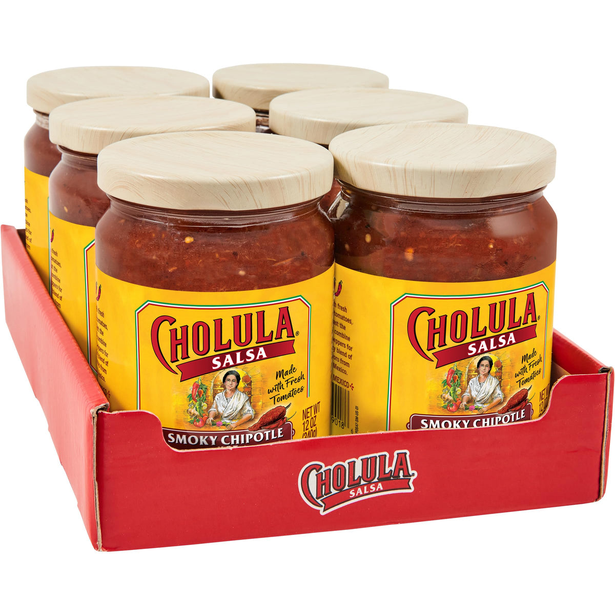 Cholula Smoky Chipotle Salsa, 12 oz (Pack of 6) | Bold Smoky Chipotle Flavor for Tacos & More