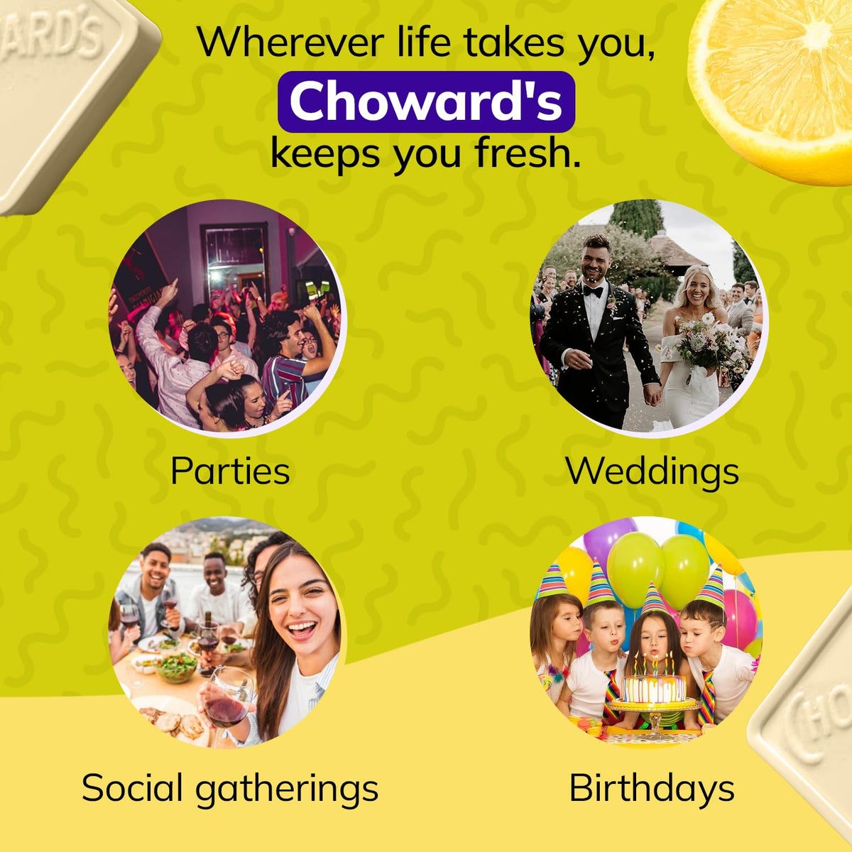 Choward's Lemonmint | Unique Lemon-Mint Flavor for Everyday Freshness | 24-Pack Box