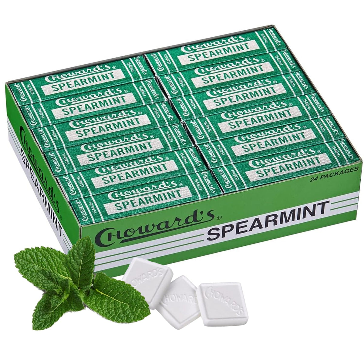 Choward's Spearmint Aromatic Mints – Pack of 24 (15 Mints per Pack) for Everyday Freshness, Travel & Gifting