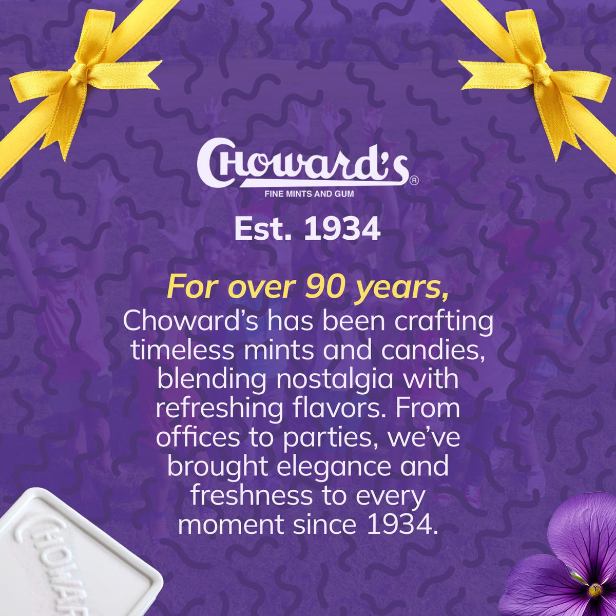 Choward's Violet Mints Candy | Nostalgic Floral Mint | 24-Pack Box