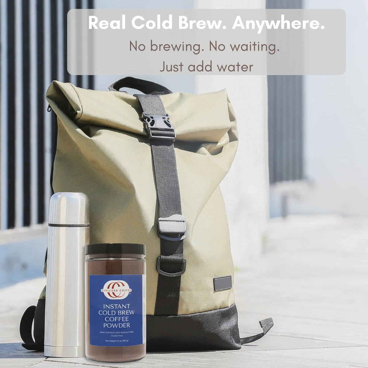 Civilized Coffee Instant Cold Brew Powder – Medium Dark Roast, Non-GMO, 100 Servings (10 oz)