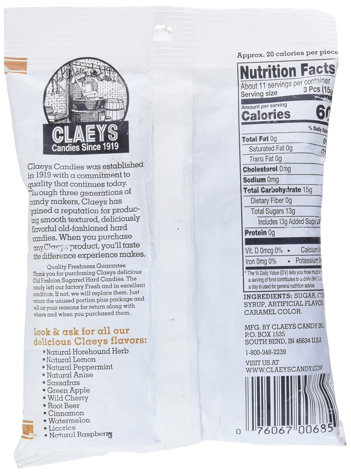 Claeys Root Beer Drops - 6oz Bags (Pack of 12)