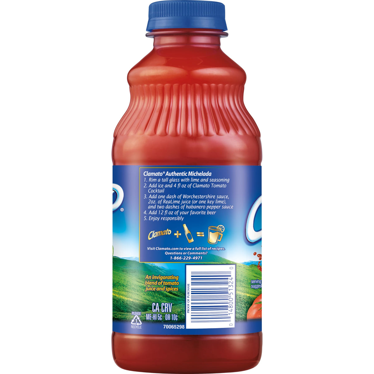 Clamato Original Tomato Cocktail – 32 fl oz Bottle (Pack of 12) | Authentic Michelada & Cocktail Mixer