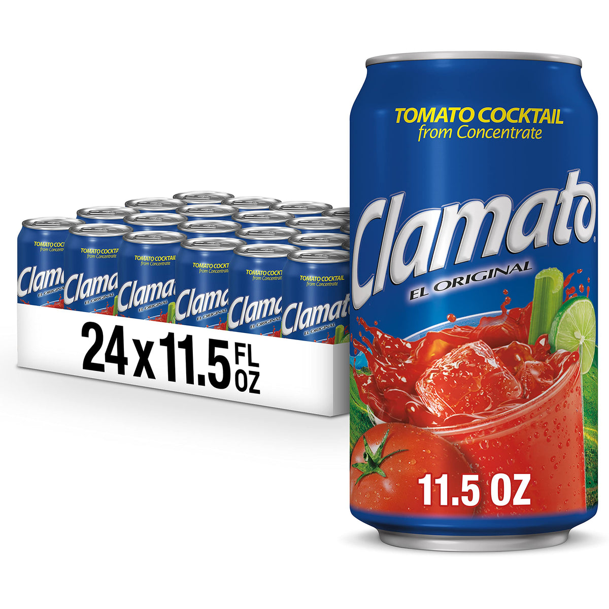 Clamato Original Tomato Cocktail – 11.5 oz Can, Pack of 24 | Michelada & Seafood Mixer