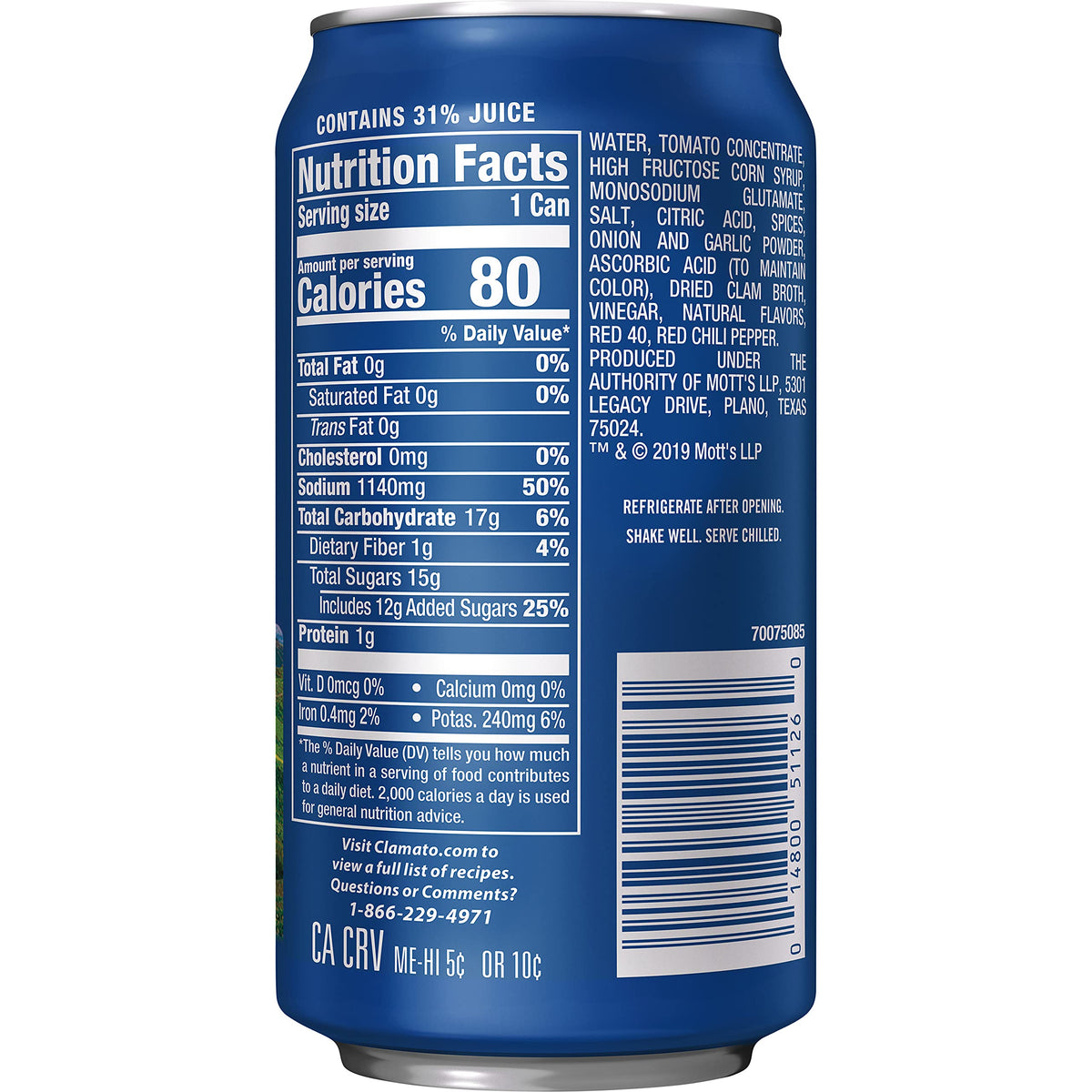 Clamato Original Tomato Cocktail – 11.5 oz Can, Pack of 24 | Michelada & Seafood Mixer