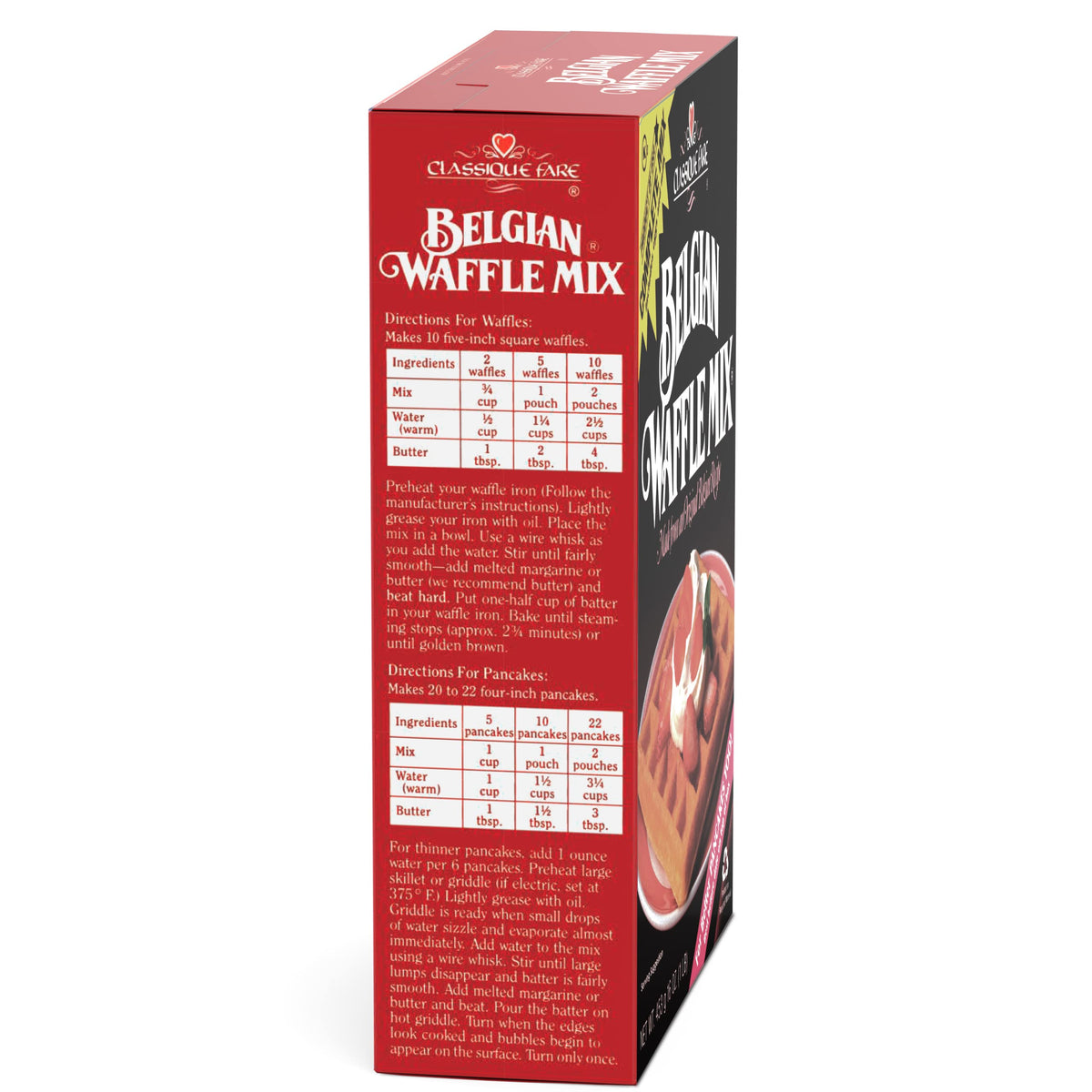 Classique Fare Belgian Waffle Mix – Light, Crisp Waffles, Pancakes, Muffins & Crepes | 6 x 16oz