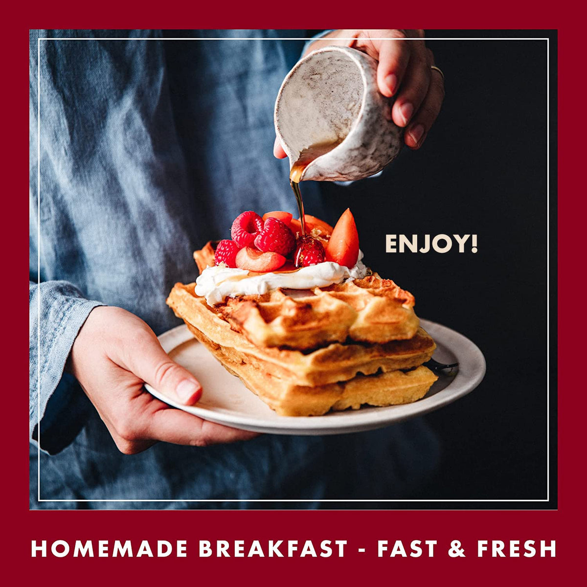 Classique Fare Belgian Waffle Mix – Light, Crisp Waffles, Pancakes, Muffins & Crepes | 6 x 16oz