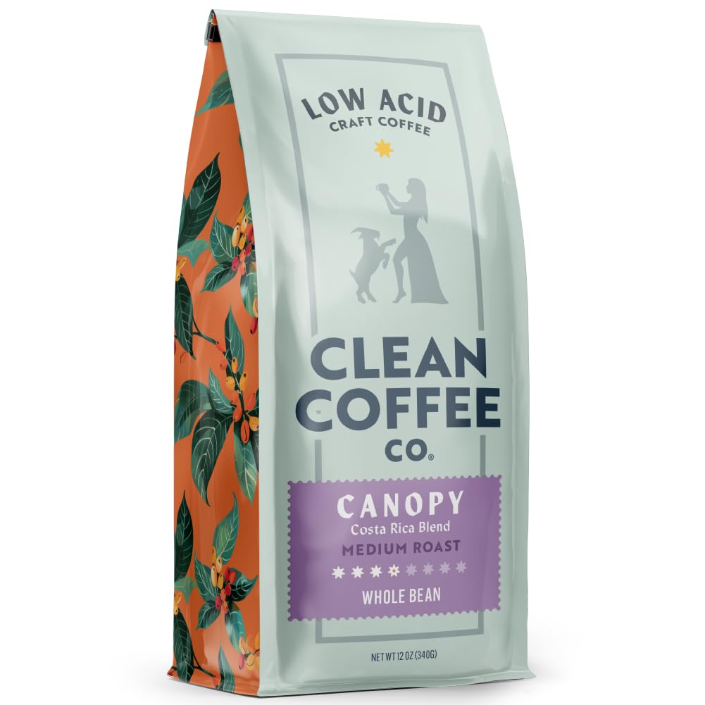Clean Coffee Co. Costa Rica Blend — Low Acid Medium Roast, Mold & Toxin Tested, Milk Chocolate, Roasted Nuts, Toasted Malt
