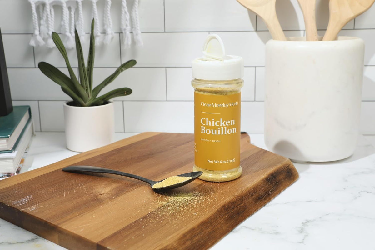Clean Monday Meals Chicken Bouillon Powder – Gluten Free & Dairy Free, 2-Pack (100 Servings)
