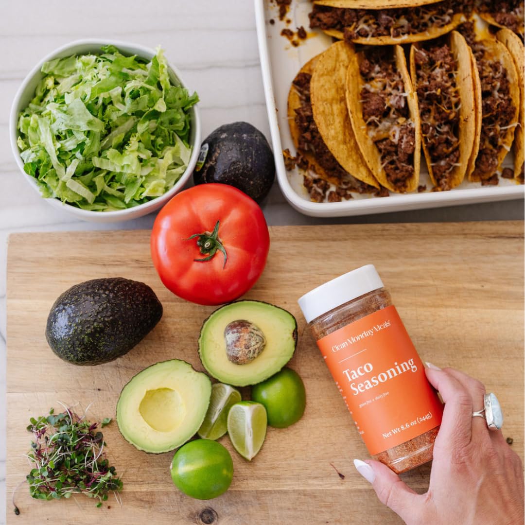 Clean Monday Meals Taco Seasoning Mix | Gluten Free, Dairy Free, Non-GMO | Mediterranean Herbs & Garlic