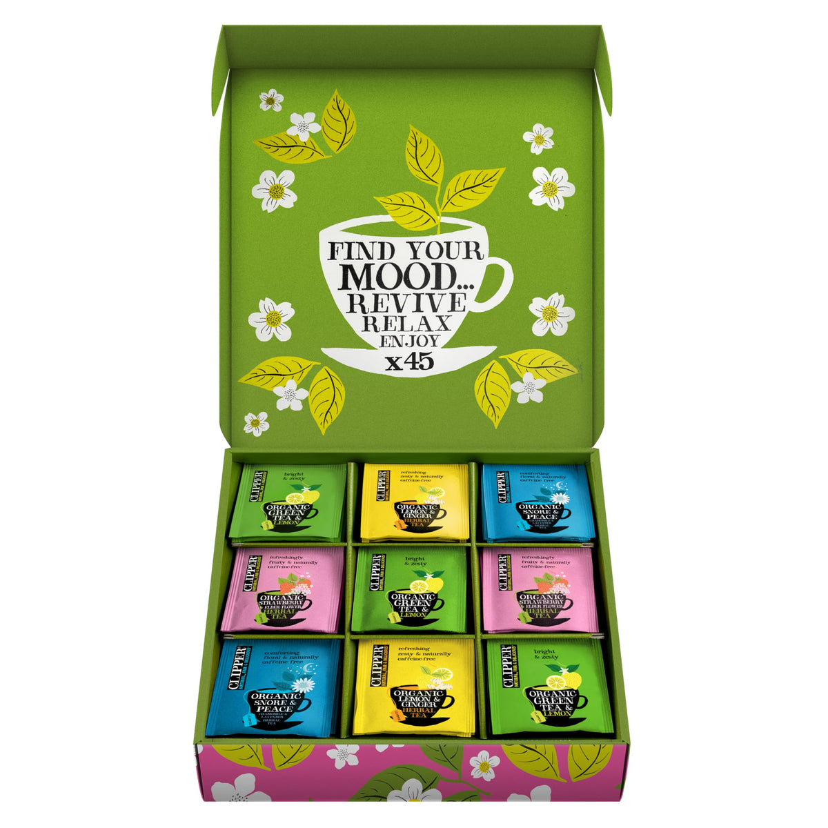 Clipper Tea Gift Box — Organic Herbal & Green Tea Sampler in 5 Flavors