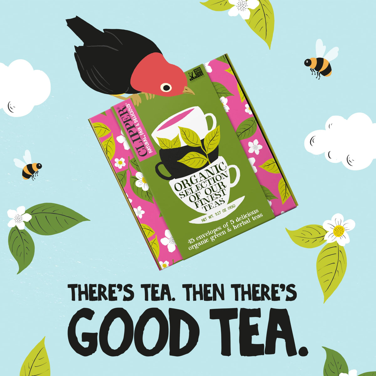 Clipper Tea Gift Box — Organic Herbal & Green Tea Sampler in 5 Flavors