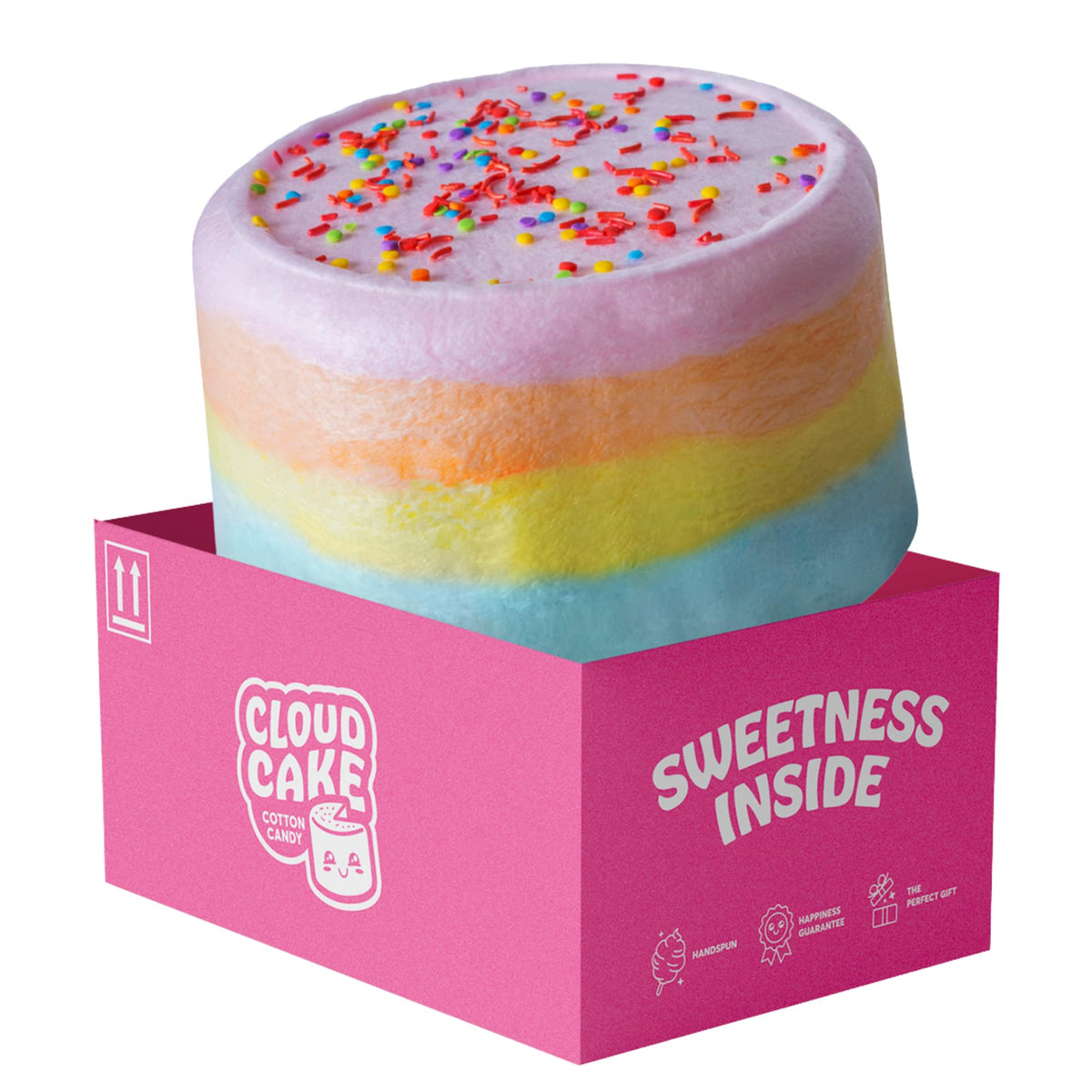 Cloud Cake Cotton Candy Cake – Handspun 16oz, Vegan & Allergy Friendly, 24 Cones, Serves 12