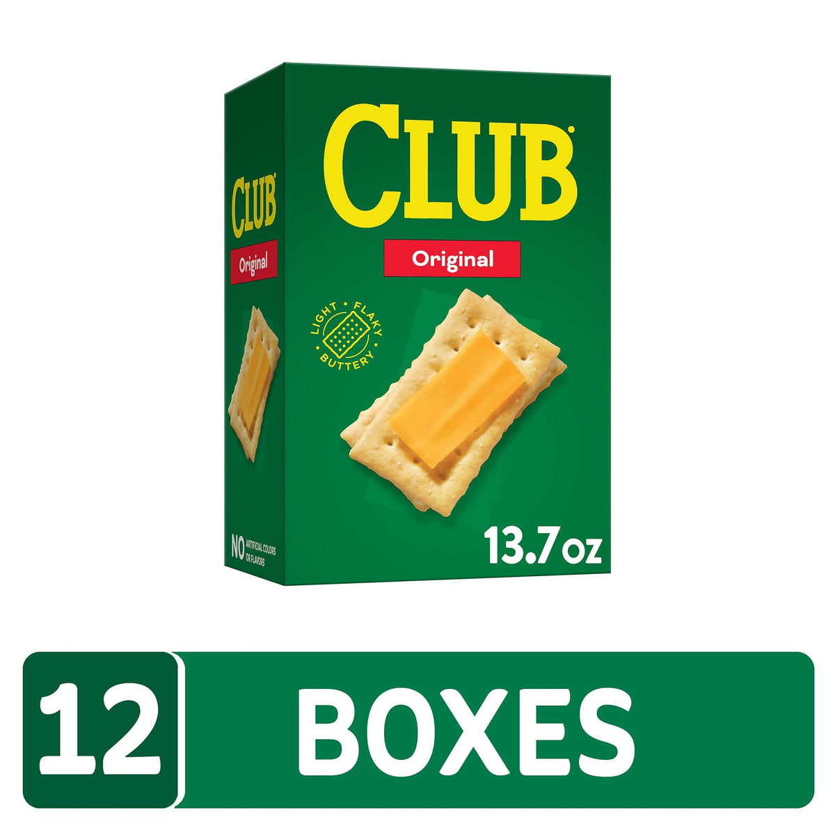 Club Crackers Original Lunch Snacks — 12 Boxes | Light, Flaky, Buttered Cracker Staples