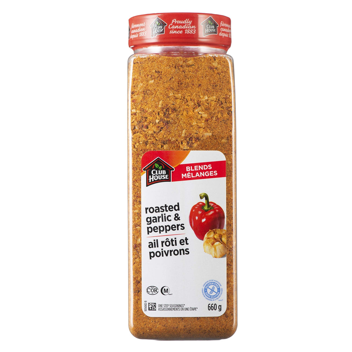 Club House Roasted Garlic and Red Pepper One Step Seasoning 660g – Imported from Canada