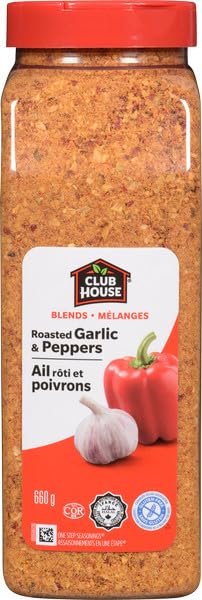 Club House Roasted Garlic and Red Pepper One Step Seasoning 660g – Imported from Canada