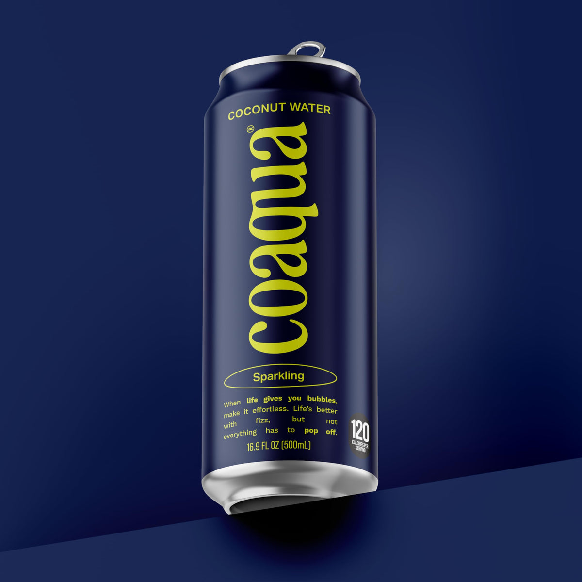 CoAqua Sparkling Coconut Water — 12 Pack, Natural Electrolytes for Hydration, Pure Coconut Water Not from Concentrate, Fat Free