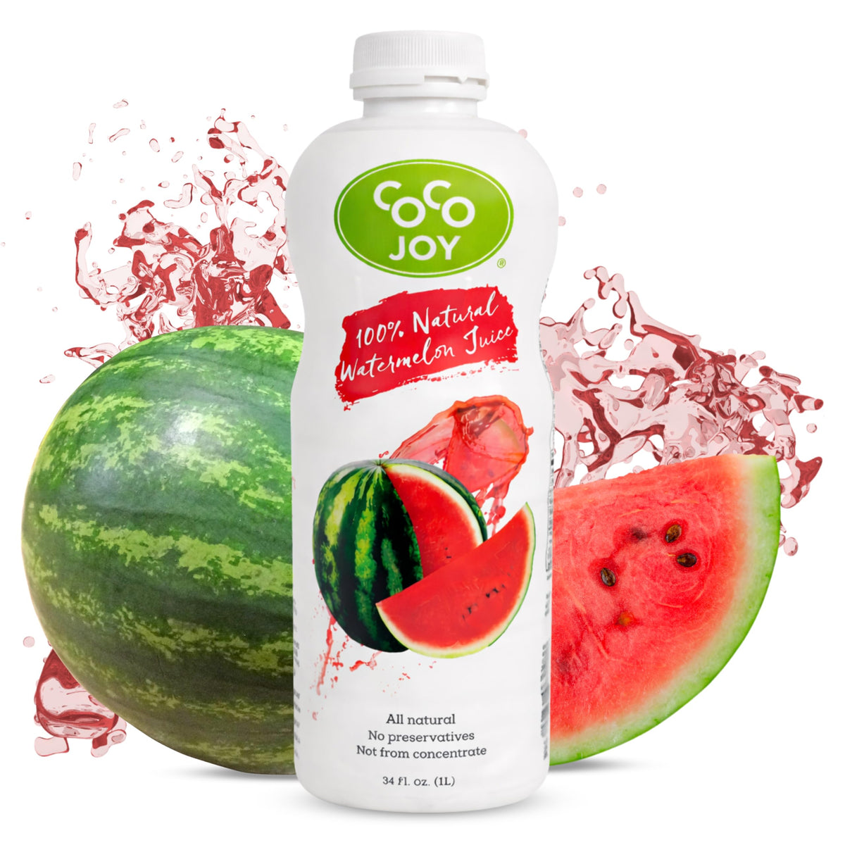 CoCo Joy 100% Natural Watermelon Juice — 6-Pack, Low-Calorie Hydration