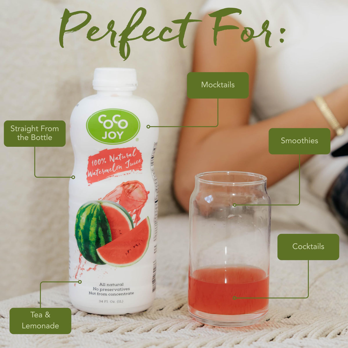 CoCo Joy 100% Natural Watermelon Juice — 6-Pack, Low-Calorie Hydration