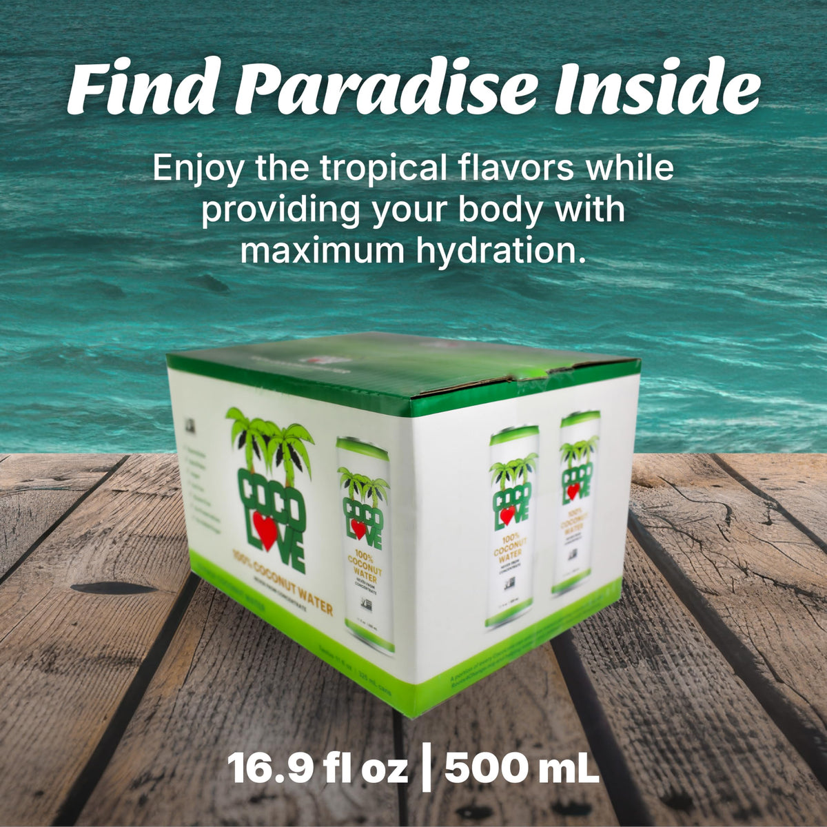 Coco Love 100% Coconut Water | 16.9 Fl Oz Can Pack of 12