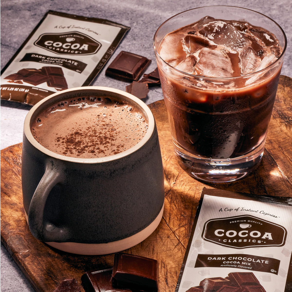 Cocoa Classics Dark Chocolate Cocoa Mix – Rich, Smooth Hot or Iced Cocoa, Gluten Free, Kosher Dairy Friendly, 36-Pack