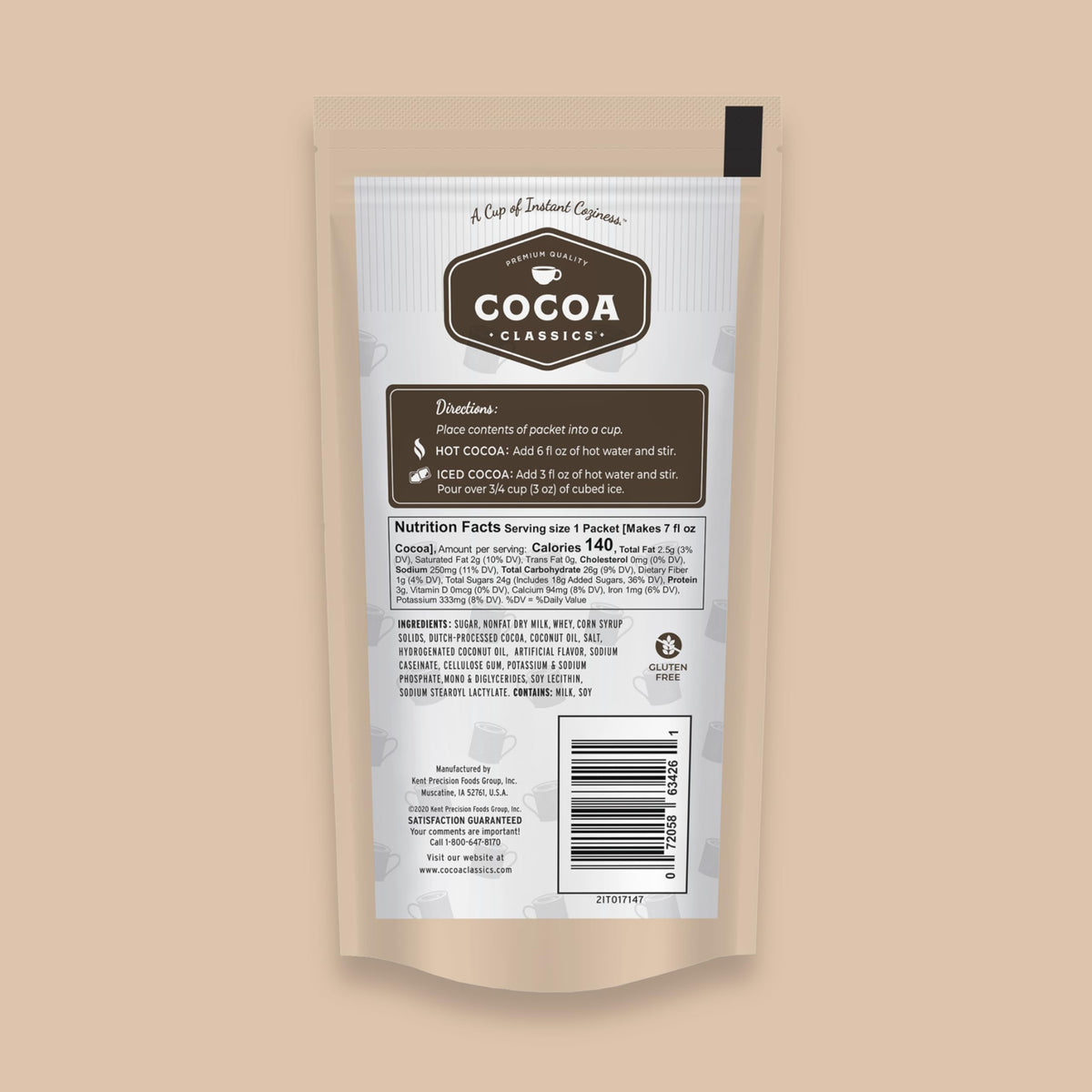 Cocoa Classics French Vanilla Cocoa Mix — 36 Pack, Gluten Free & Kosher Dairy