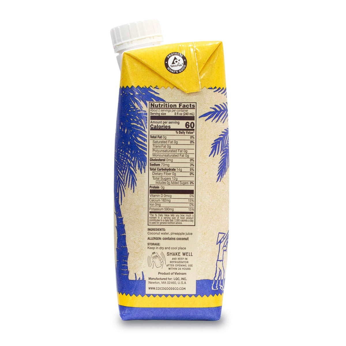 CocoGoods Co: Single-Origin Coconut Water with Fresh Pineapple Juice – 16.9 fl oz, 12 Pack