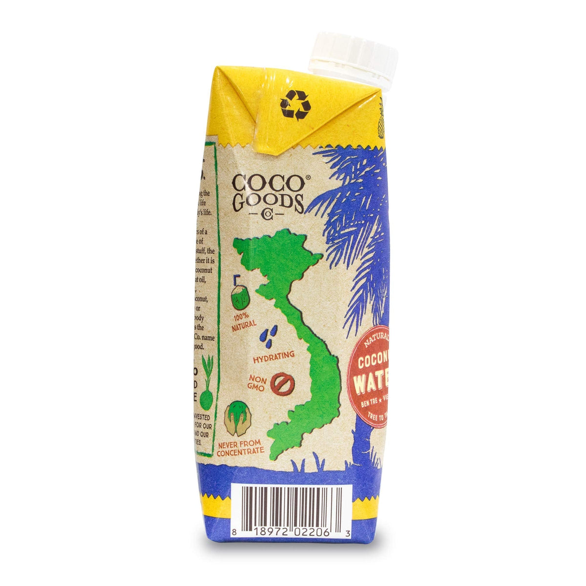 CocoGoods Co: Single-Origin Coconut Water with Fresh Pineapple Juice – 16.9 fl oz, 12 Pack