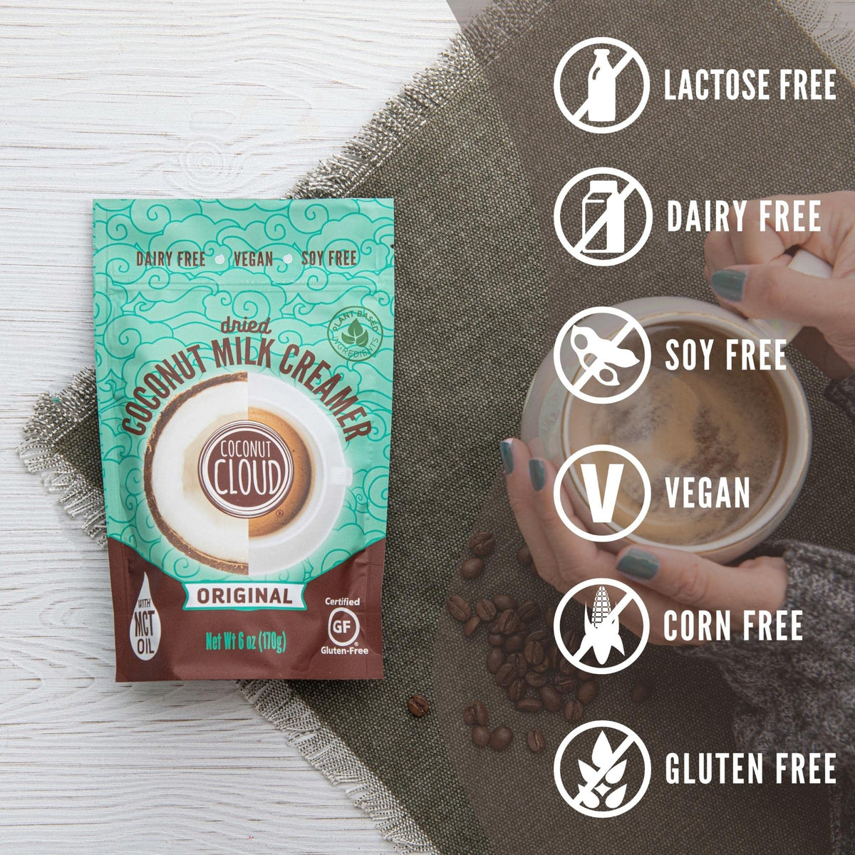 Coconut Cloud Original Coffee Creamer – Vegan, All-Natural, Lightly Sweetened, 16 oz | Made in Colorado