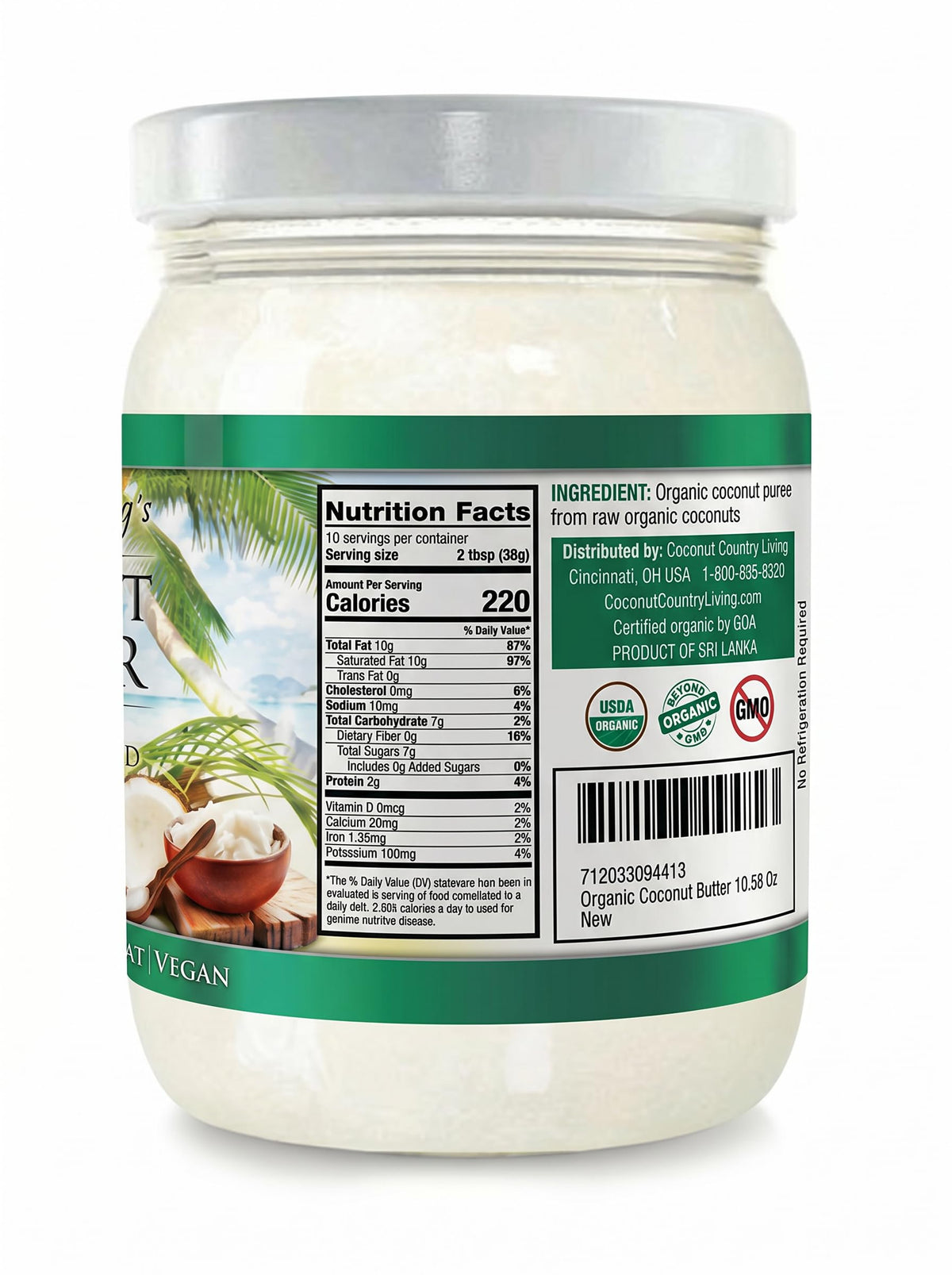Organic Coconut Butter 2 Pack – Stone Ground, 17.63 oz Each | Coconut Country Living's