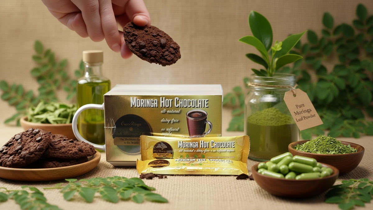 CocoRinga Moringa Hot Chocolate – Vegan High Protein, Keto & Sugarfree (10 ct)