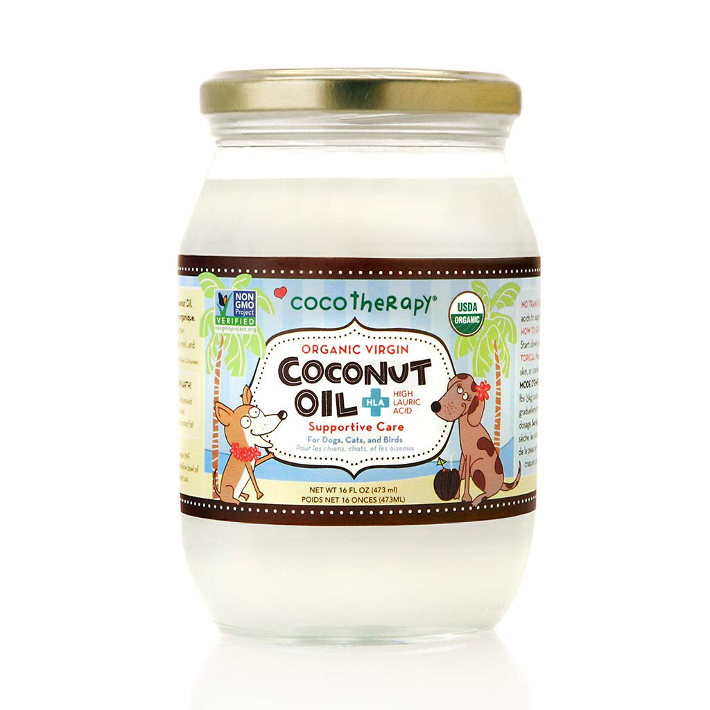 Cocotherapy Organic Virgin Coconut Oil for Pets – 16 oz, Pure & Cold-Pressed