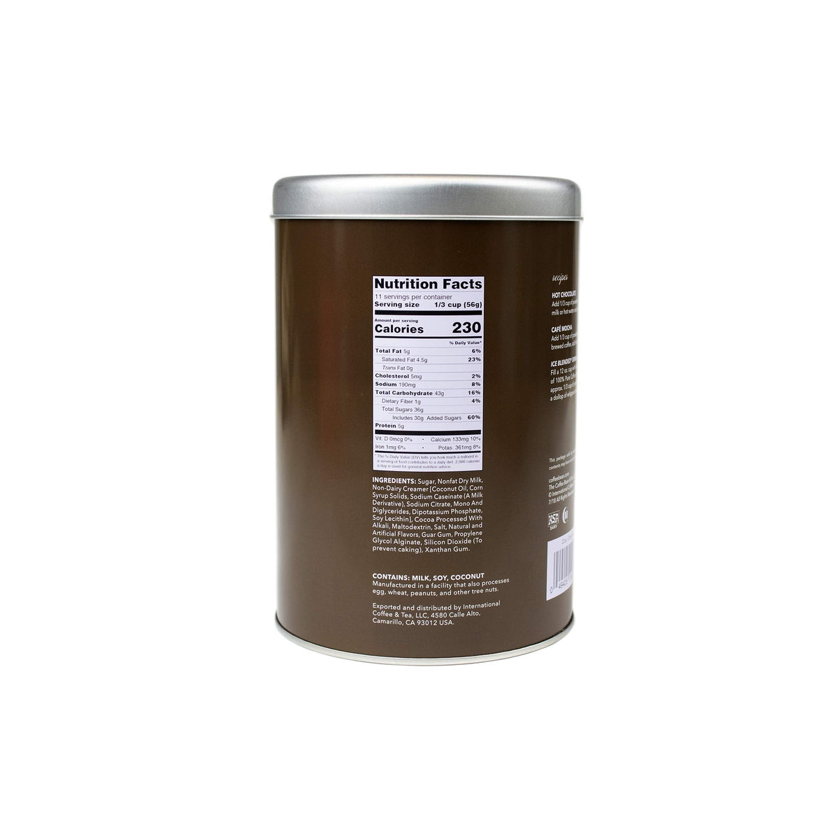 Coffee Bean & Tea Leaf Dutch Chocolate Creamer, 22oz Tin – for Coffee & Lattes
