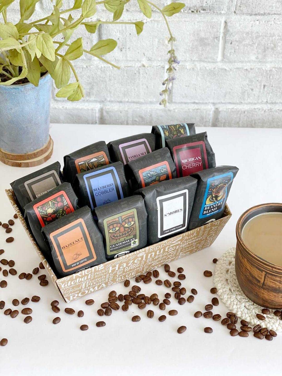 Indulgent Coffee Selection Gift Box | 12 Sampler Packs of 100% Specialty Arabica – Coffee Beanery