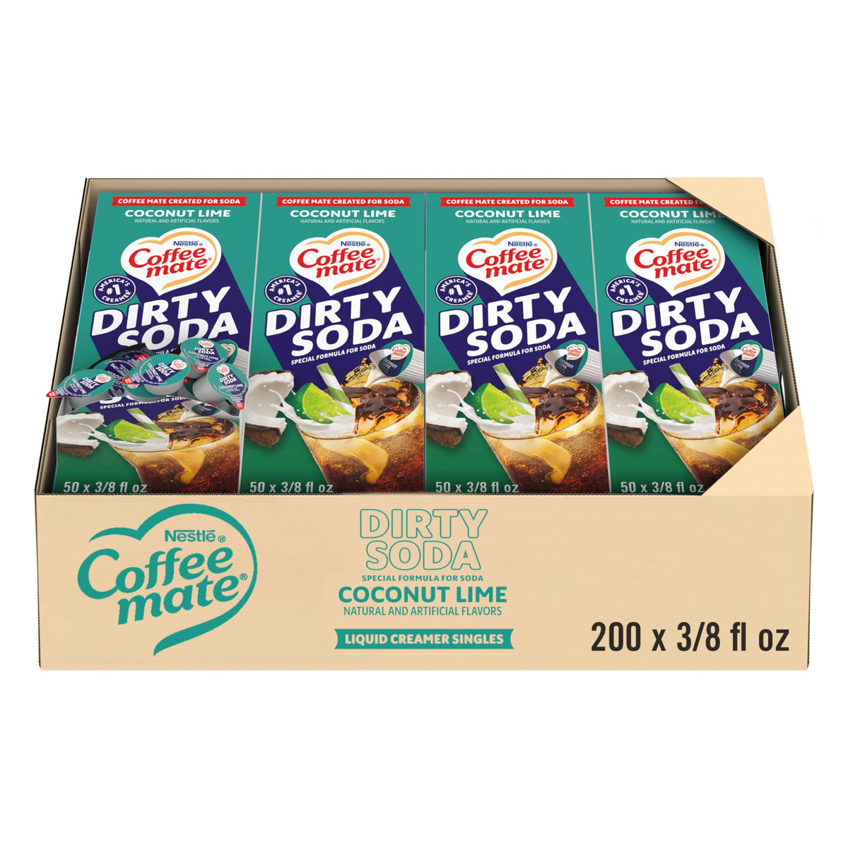 Coffee mate Dirty Soda Coconut Lime Creamer Singles — Non-Dairy, Shelf-Stable