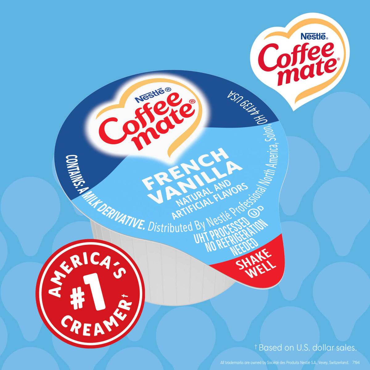 Coffee Mate French Vanilla Liquid Creamer Singles – 180 Pack (Non-Dairy)