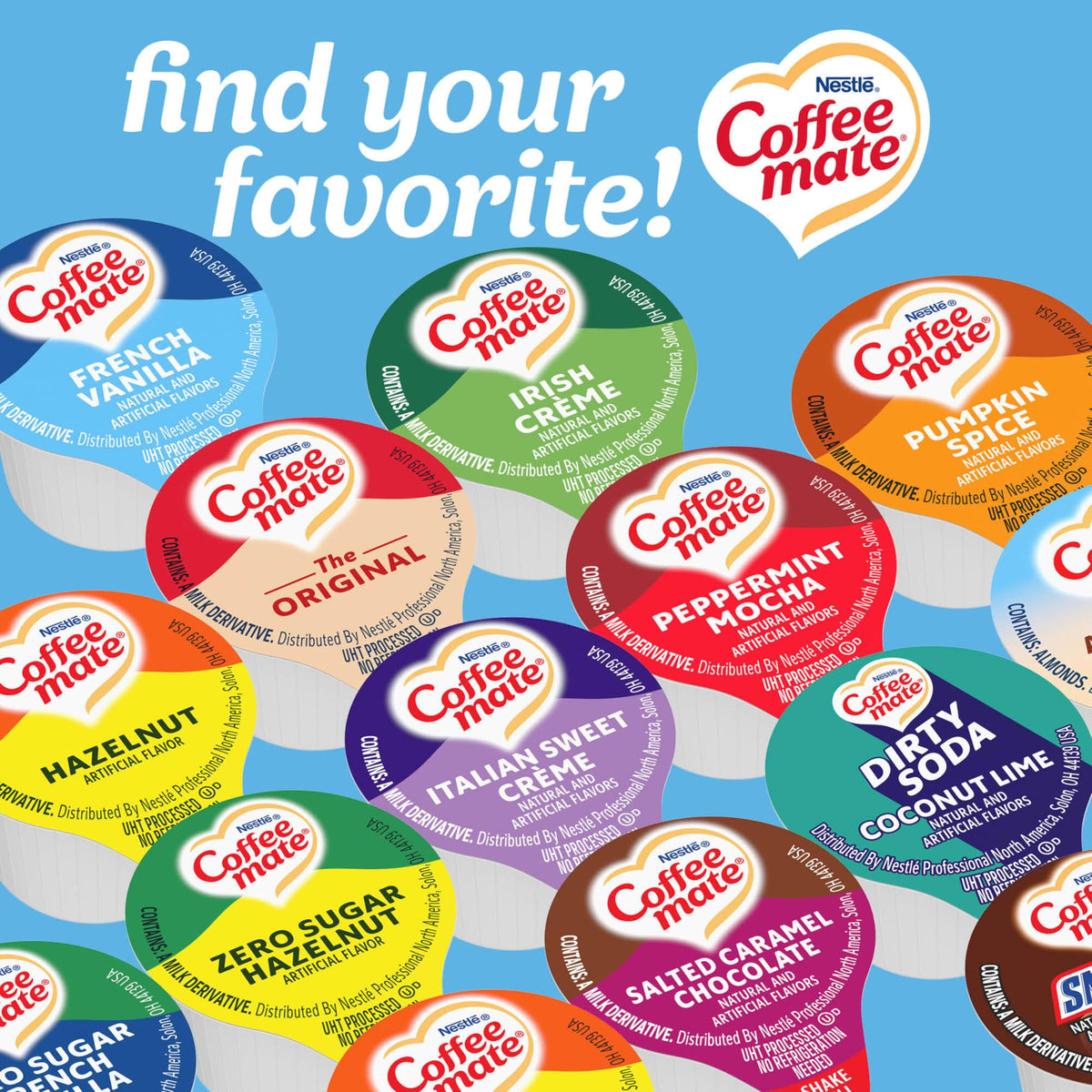 Coffee Mate French Vanilla Liquid Creamer Singles – 180 Pack (Non-Dairy)