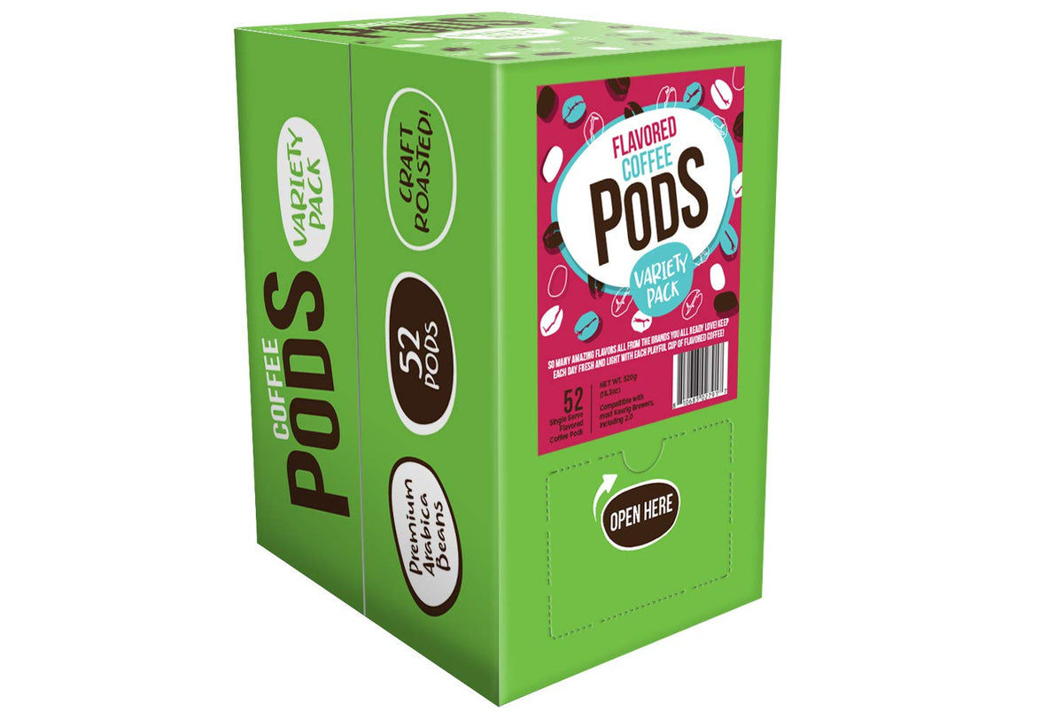 Coffee Pod Variety Packs Flavored Sampler – 52-Count Assorted K-Cup Pods, Keurig 2.0 Compatible