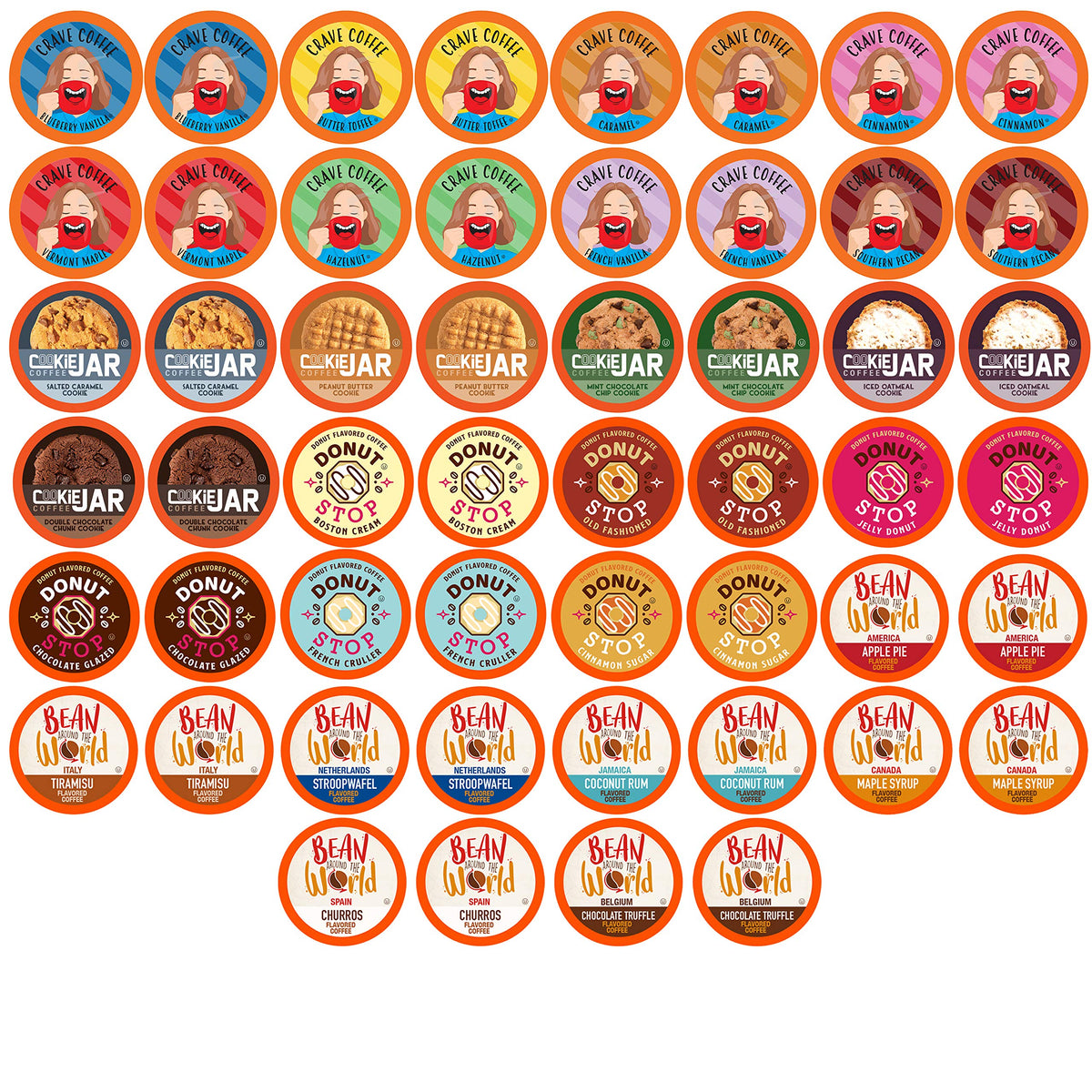 Coffee Pod Variety Packs Flavored Sampler – 52-Count Assorted K-Cup Pods, Keurig 2.0 Compatible
