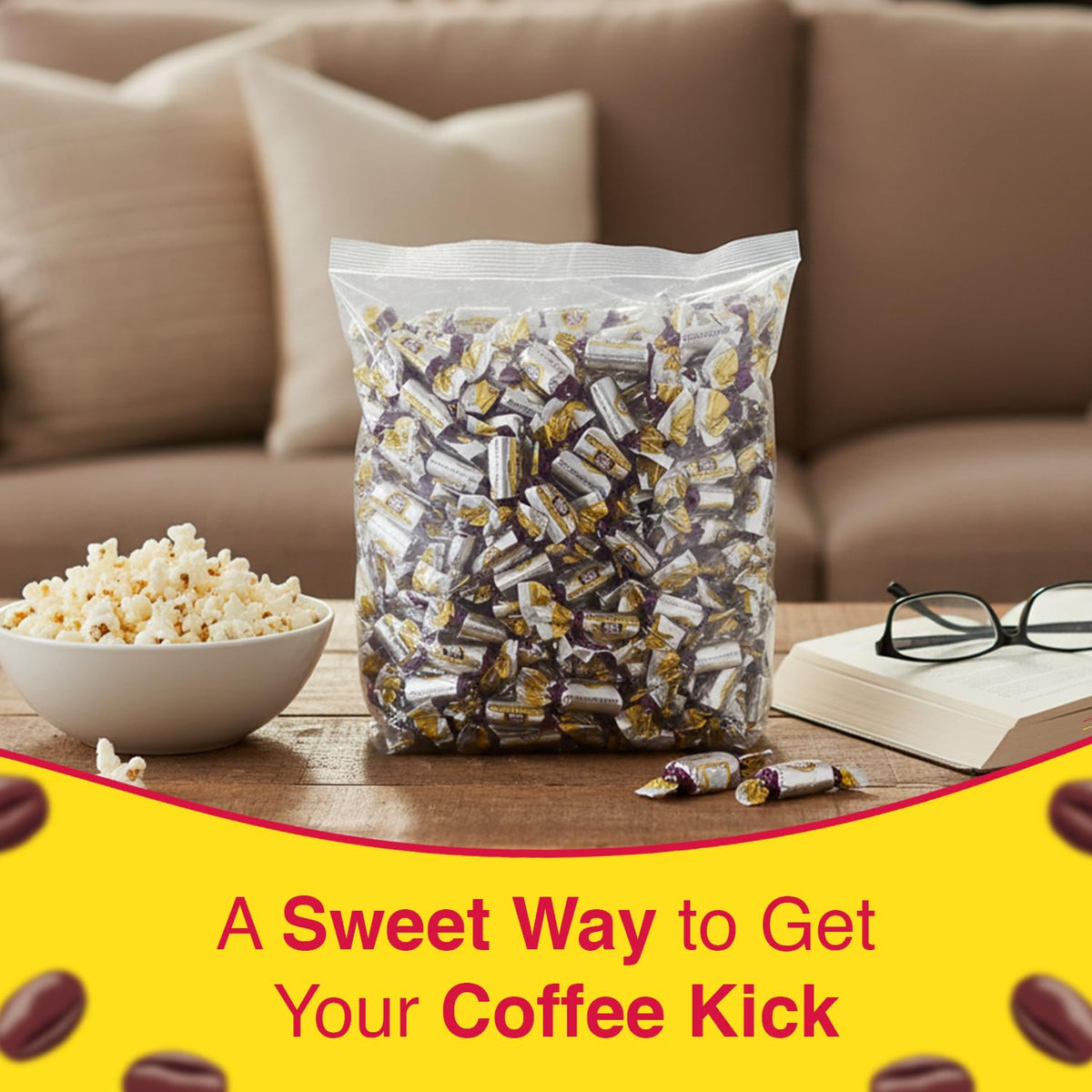 Coffee Rio Sugar-Free Latté Candy Bulk – 3 lb Kosher, Individually Wrapped
