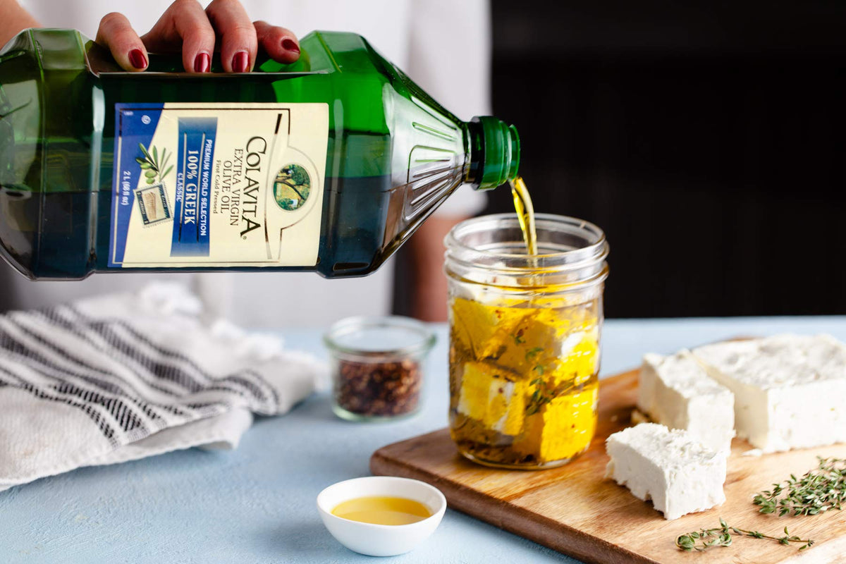 Colavita 100% Greek Extra Virgin Olive Oil – 2L Koroneiki & Kalamata, Smooth Fruity Flavor