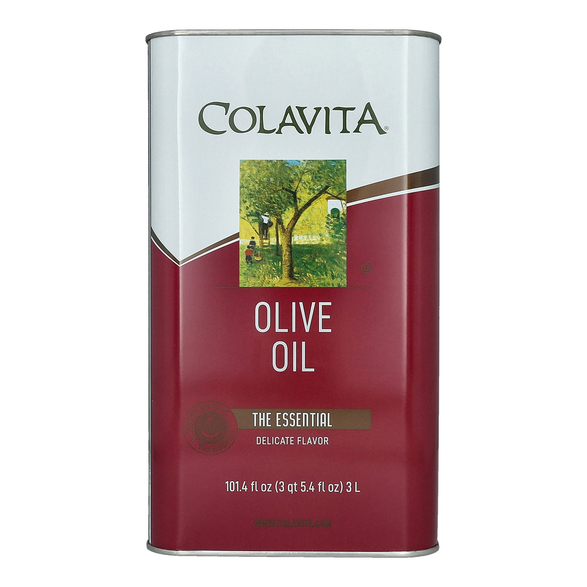 Colavita Light and Buttery Olive Oil in Tin – 101.4 oz for Sautéing, Baking & High-Heat Cooking