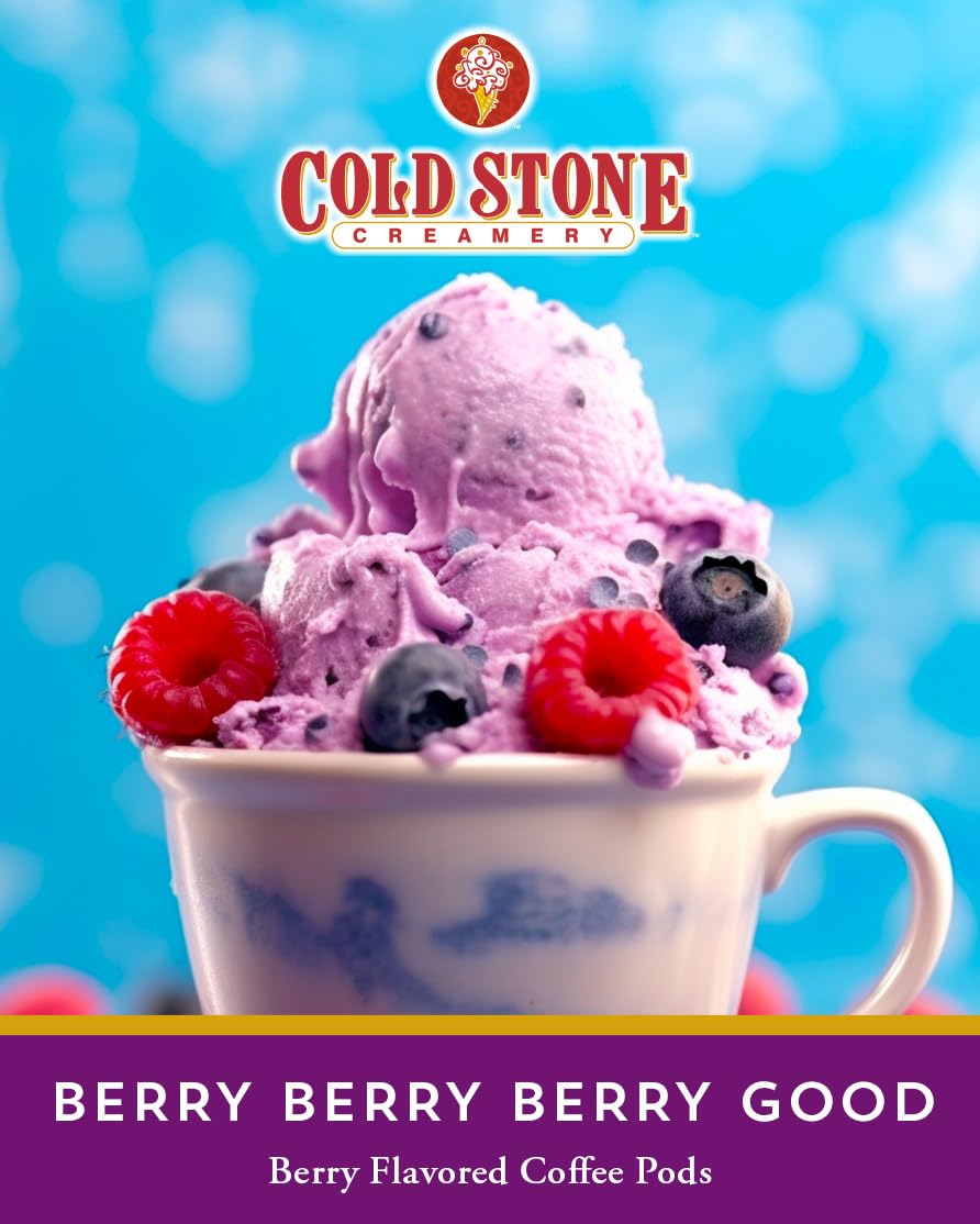 Cold Stone Creamery Beverages Berry Berry Berry Good Ice Cream Flavored Coffee Pods – 40-Count Keurig K-Cup Compatible