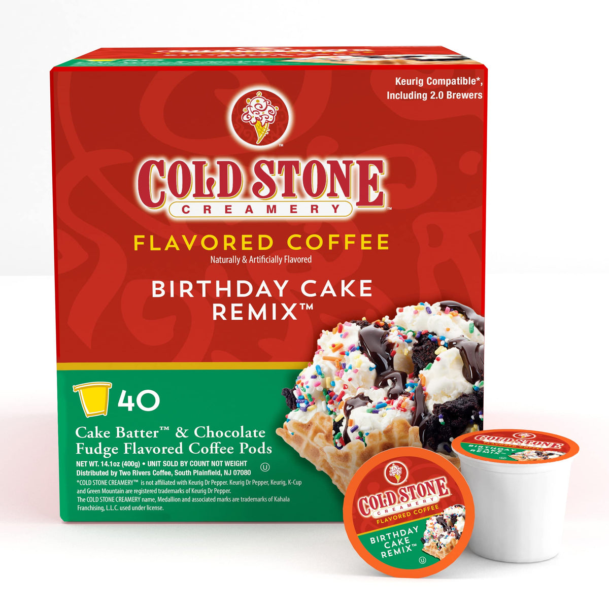 Cold Stone Beverages Birthday Cake Remix Coffee Pods — 40 Count for Keurig 2.0