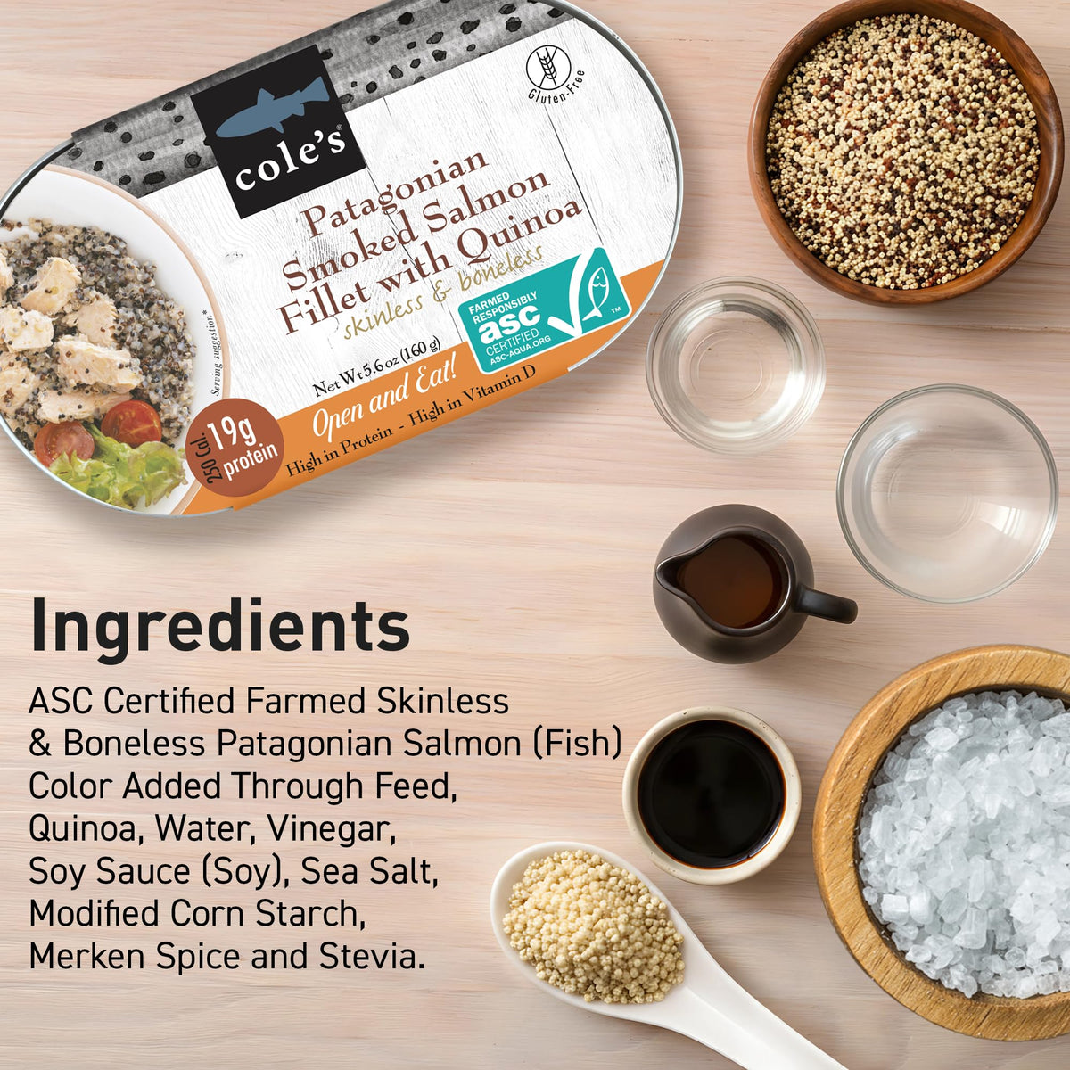 COLE'S Open & Eat Meals Variety Pack | 5.6 oz Hand-Packed Smoked Salmon & Trout